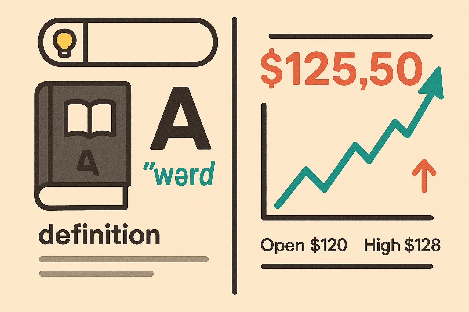 Dictionary Definitions and Stock Prices Show Up Now
