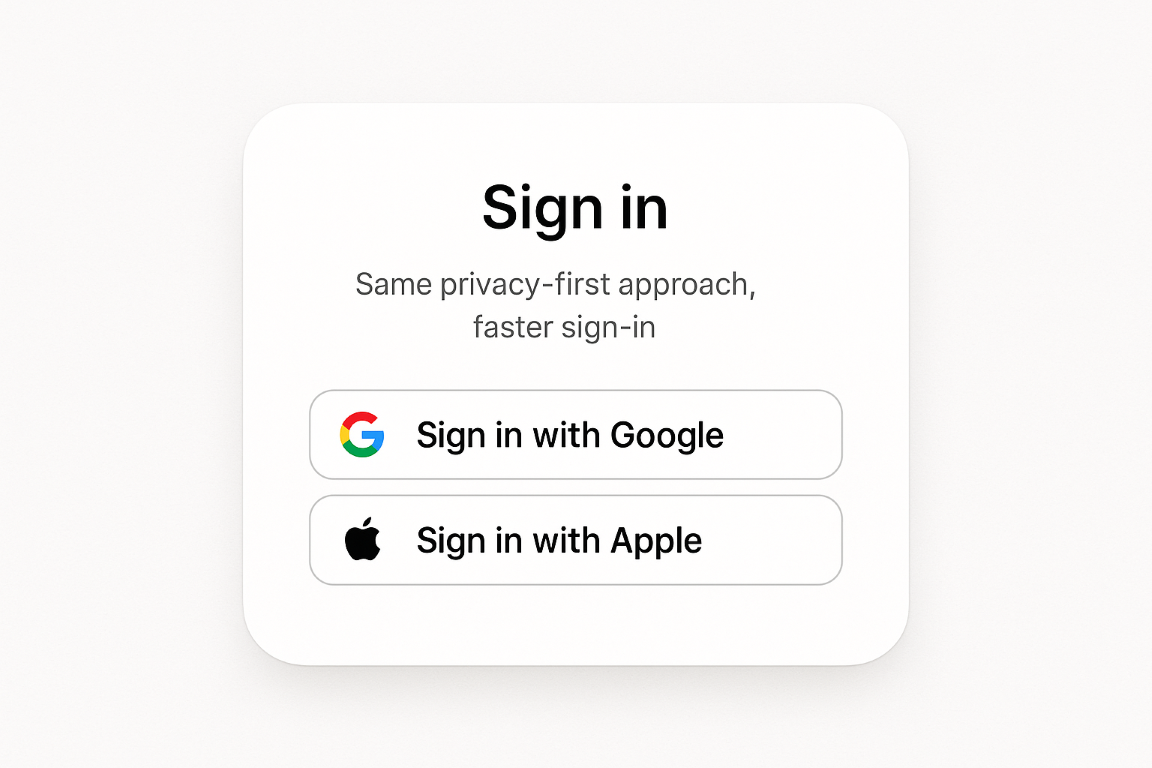Sign In With Google or Apple
